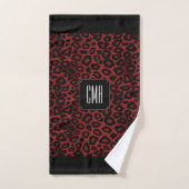 Dark Red Maroon Leopard Tiermuster Badhandtuch Set (Handtuch)