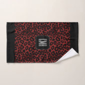 Dark Red Maroon Leopard Tiermuster Badhandtuch Set (Handtuch)