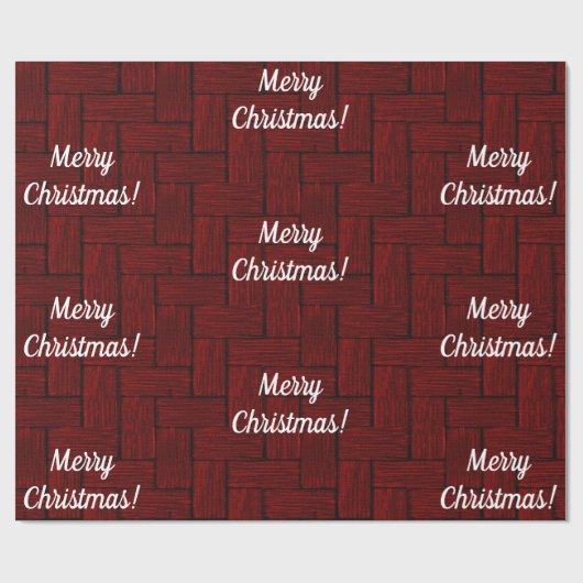 Dark Red Merry Weihnachtswrapping Paper Geschenkpapier (Flach)