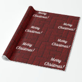 Dark Red Merry Weihnachtswrapping Paper Geschenkpapier (Ungerollt)