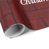 Dark Red Merry Weihnachtswrapping Paper Geschenkpapier (Rolleneckpunkt)