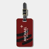 Dark Red Monogram Gepäckanhänger (Vorderseite vertikal)