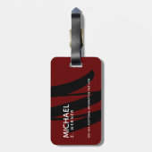 Dark Red Monogram Gepäckanhänger (Rückseite vertikal)