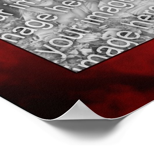 Dark Red Mottled Frame Create Your Own Photo Poster (Ecke)