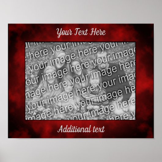 Dark Red Mottled Frame Create Your Own Photo  Poster (Vorne)