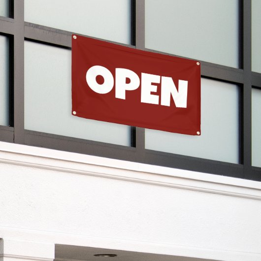 Dark Red OPEN Banner (Äußeres Gebäude)