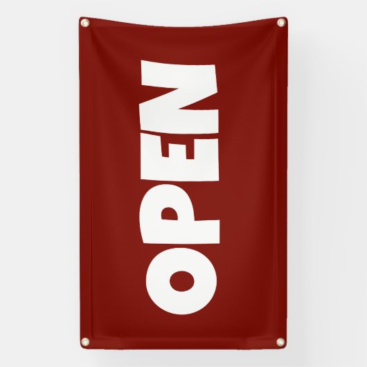 Dark Red OPEN Banner (Vertikal)