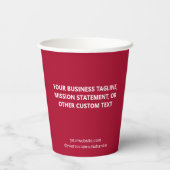 Dark Red Paper Cups Custom Business Logo 8 oz Pappbecher (Rückseite)