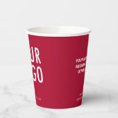 Dark Red Paper Cups Custom Business Logo 8 oz Pappbecher (Links)