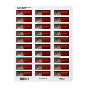 Dark Red Patriotic Santa Holiday Return Address (Vorne)