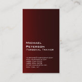 Dark Red Personal Trainer Fitness Business Card Visitenkarte (Rückseite)