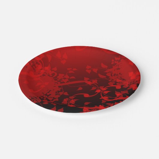 Dark Red Plate Design Pappteller (Schrägansicht)