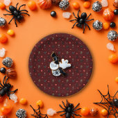Dark Red Playful Halloween Pattern Pappteller