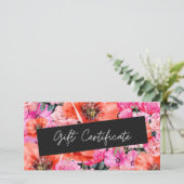 Dark Red Poppy Floral Business Geschenkgutschein (Stehend Vorderseite)