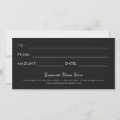 Dark Red Poppy Floral Business Geschenkgutschein (Rückseite)