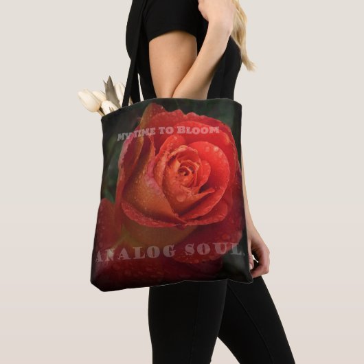 Dark Red Rose Macro Analog Soul Black Tote Bag Tasche (Von Nahem)