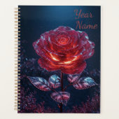Dark Red Rose Planner Planer (Vorderseite)