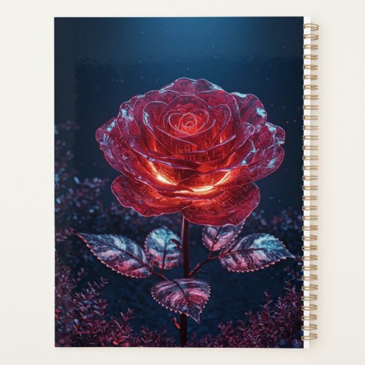 Dark Red Rose Planner Planer (Rückseite)