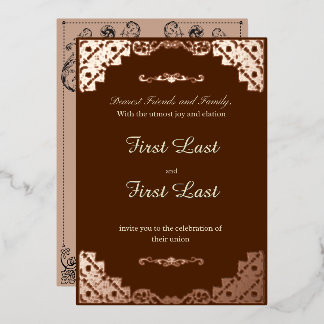 Dark Red Royalty Foil Einladung zur Hochzeit