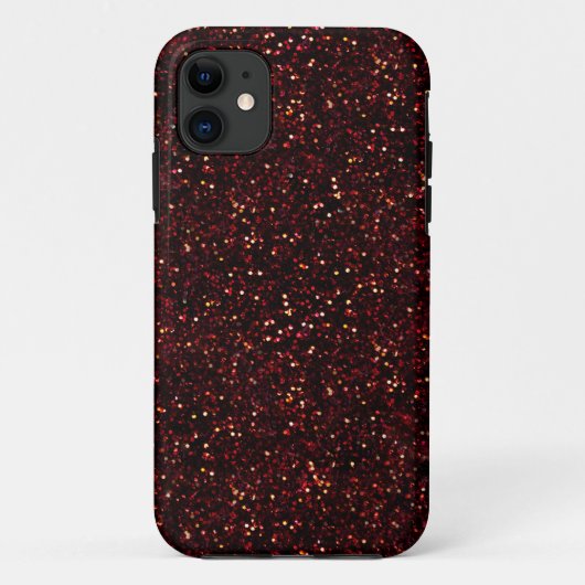Dark Red Ruby Glitzer Case-Mate iPhone Hülle (Rückseite)