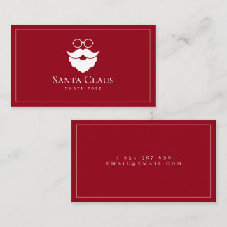 Dark Red Santa Claus Logo North Pole Custom Visitenkarte