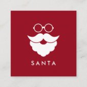 Dark Red Santa Services Minimal Cool Fun QR Code Quadratische Visitenkarte (Vorderseite)