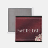 Dark Red Save the Date Magnet (Vorderseite/Rückseite)