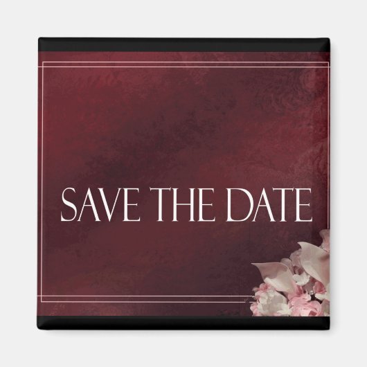 Dark Red Save the Date Magnet (Vorne)
