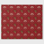 Dark Red Scallop Tile Weihnachtsspries Geschenkpapier (Flach)
