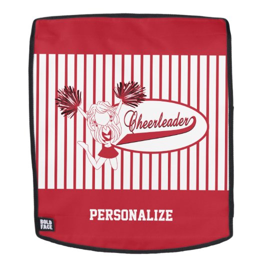 Dark Red Silhouette Cheerleader Girl Rucksack (Abnehmbare Front)