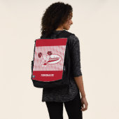Dark Red Silhouette Cheerleader Girl Rucksack (Ausgewaschen)