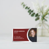 Dark Red Silver Foil Real Anwesen Foto Realtor Visitenkarte (Stehend Vorderseite)