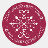 Dark Red Snowflake Stickers (Vorderseite)