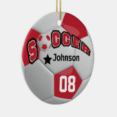 Dark Red Soccer Ball | DIY Name and number Keramik Ornament (Rechts)