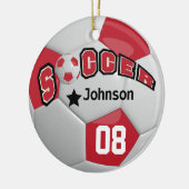 Dark Red Soccer Ball | DIY Name and number Keramik Ornament (Links)