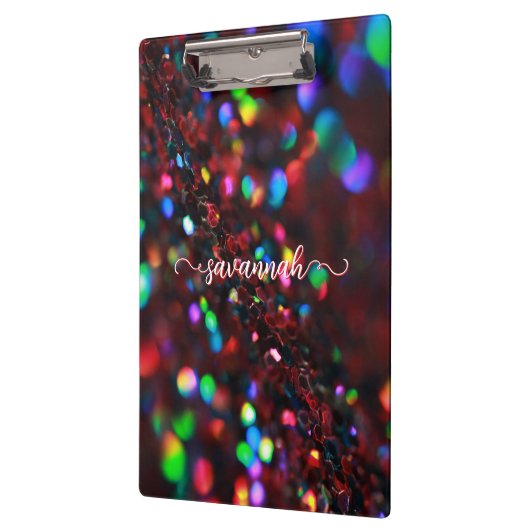 Dark Red Sparkling Clipboard Klemmbrett (Links)