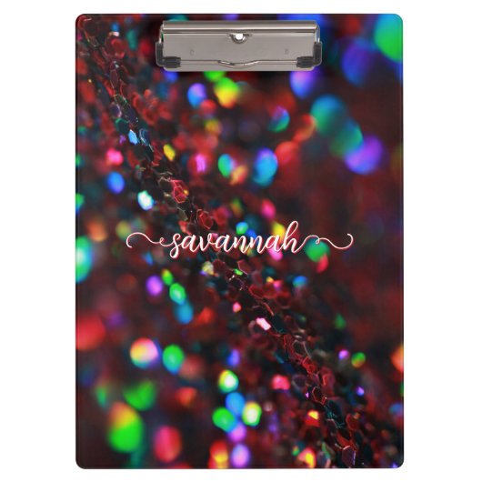 Dark Red Sparkling Clipboard Klemmbrett (Vorderseite)