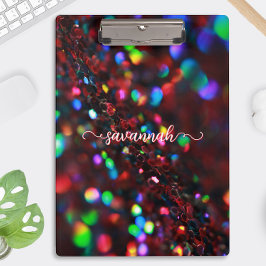 Dark Red Sparkling Clipboard Klemmbrett