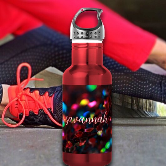 Dark Red Sparkling Edelstahlflasche