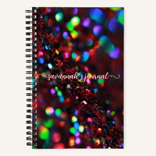 Dark Red Sparkling Journal Notizblock (Vorderseite)