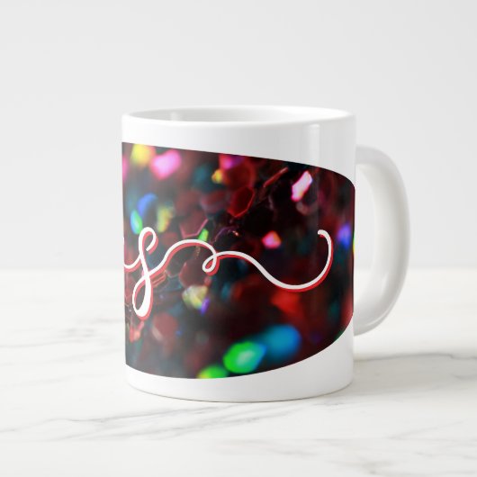 Dark Red Sparkling Jumbo-Tasse (Vorderseite Rechts)