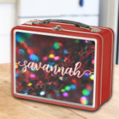 Dark Red Sparkling Metall Brotdose