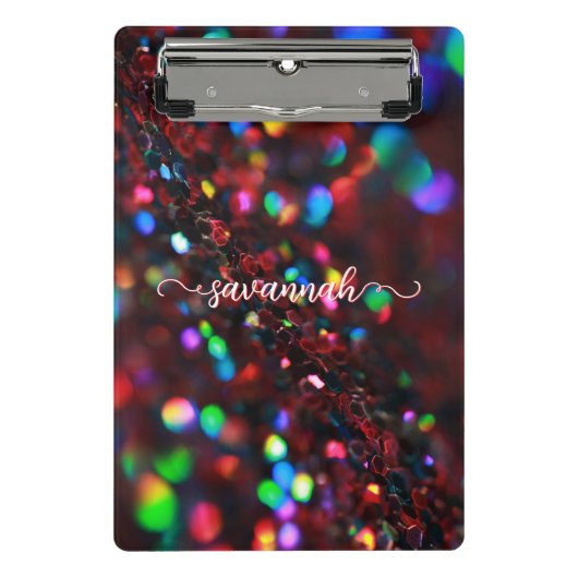 Dark Red Sparkling Mini Clipboard Klemmbrett (Vorderseite)