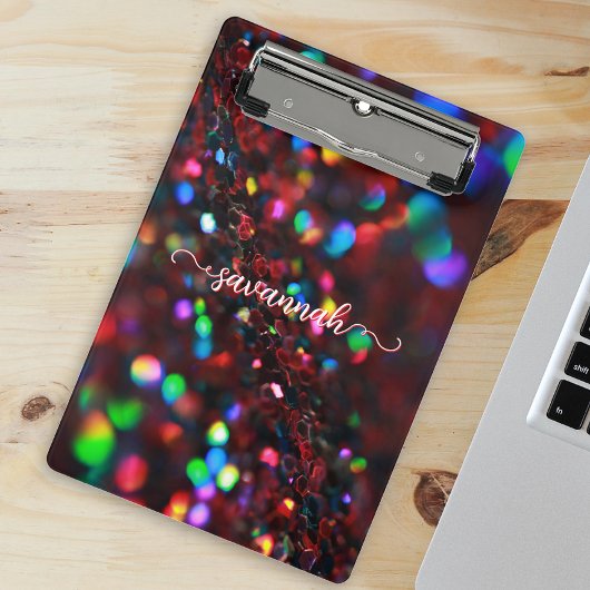 Dark Red Sparkling Mini Clipboard Mini Klemmbrett