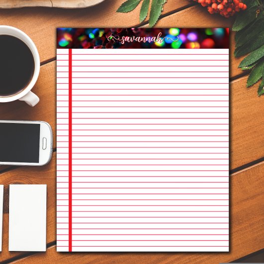 Dark Red Sparkling Notepad Notizblock