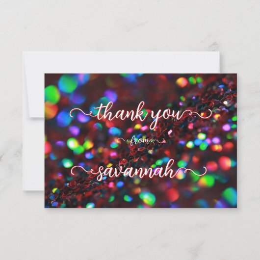 Dark Red Sparkling Vielen Dank Karten (Vorderseite)