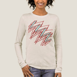 Dark Red Squiggle Aqua Lightning Strike Design Tri-Blend Shirt