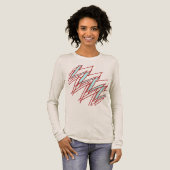 Dark Red Squiggle Aqua Lightning Strike Design Tri-Blend Shirt (Volle Vorderseite)