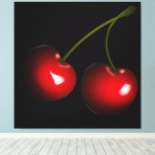 Dark Red Sweet Cherries Leinwanddruck (Insitu (Holzboden))