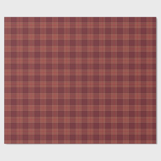 Dark Red Tartan Plaid Geschenkpapier (Flach)